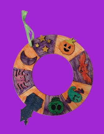 A colorful circle with different designs