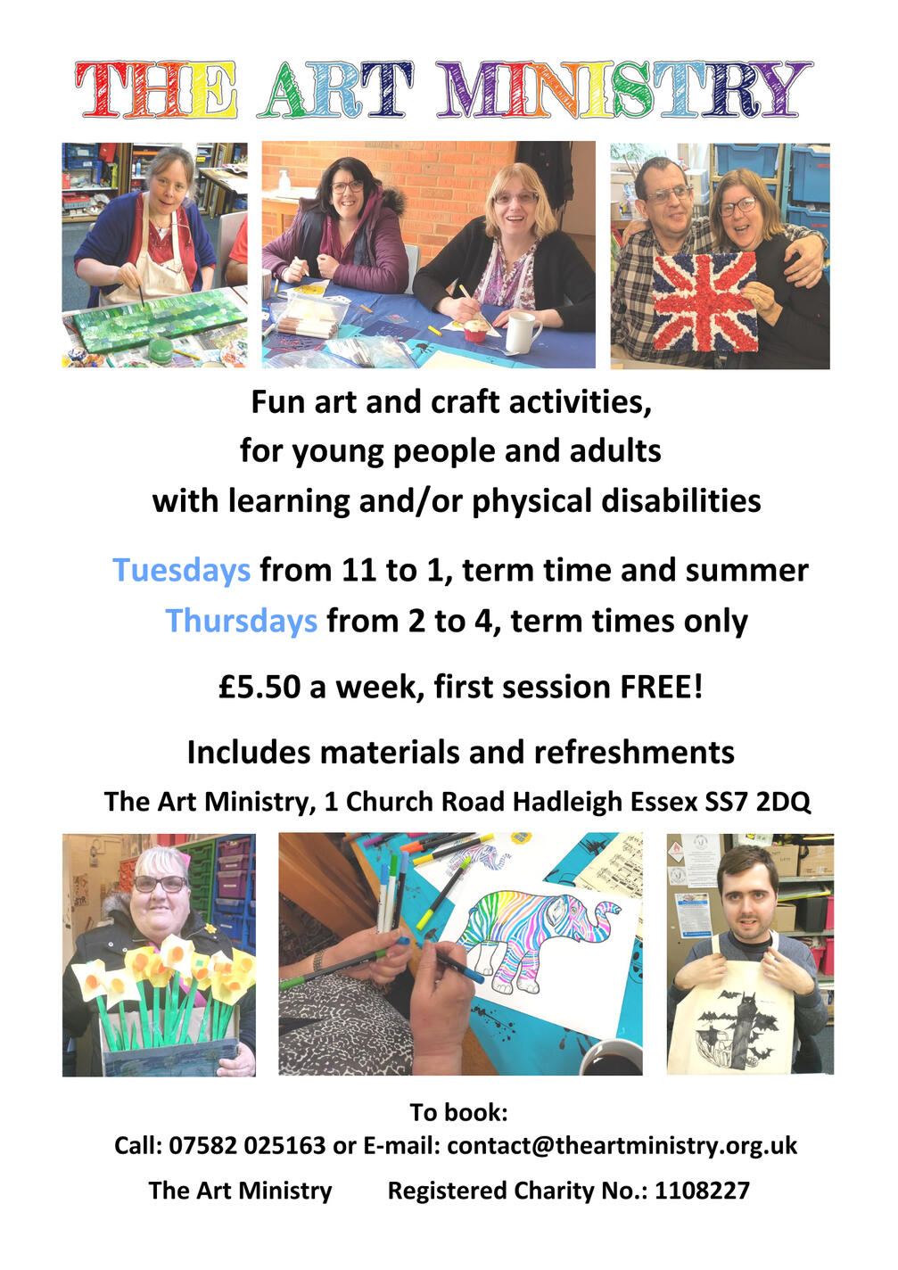 Click to make bigger Flyer about our Tuesday session for adults with mixed needs - opens new window, click to return